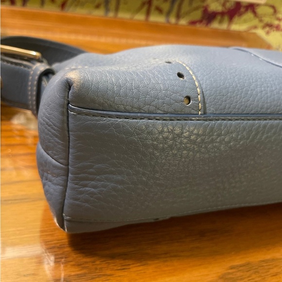 VTG Y2K COACH BLUE LEATHER HAMILTON BAG - Picture 4 of 8